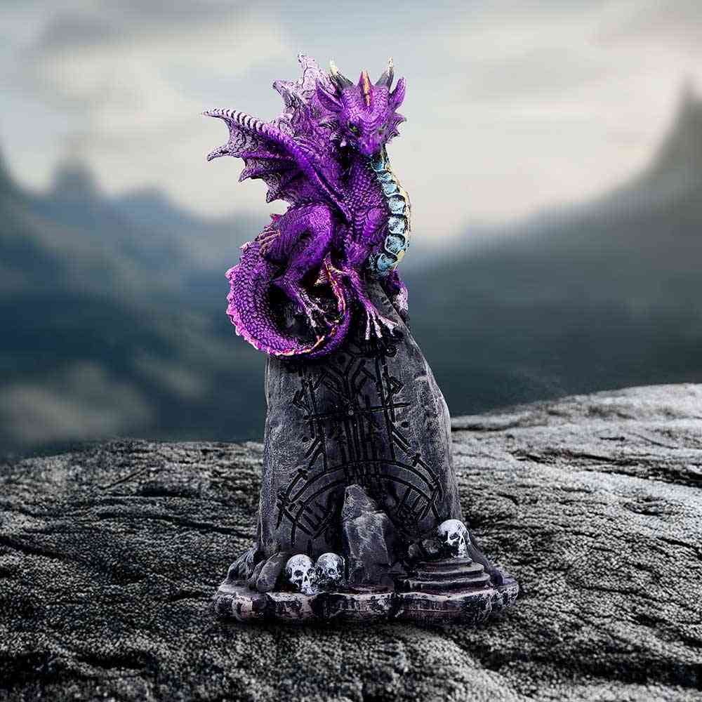 Nemesis Now - Amethyst Rune Protector 12cm Figurine - Dragon - Multicolours